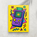 Console Portable Vintage – Tableau Pop Art Style Années 90