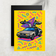 Voiture Futuriste Vintage – Tableau Pop Art Style Années 90