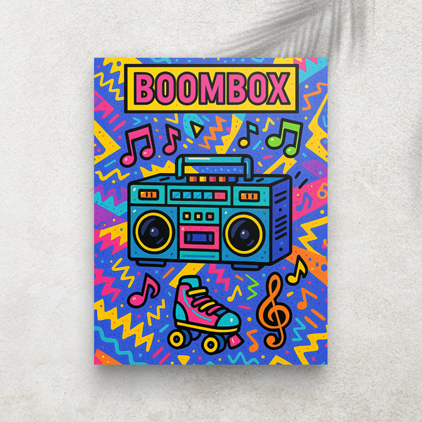 Boombox Vintage – Tableau Pop Art Style Années 90