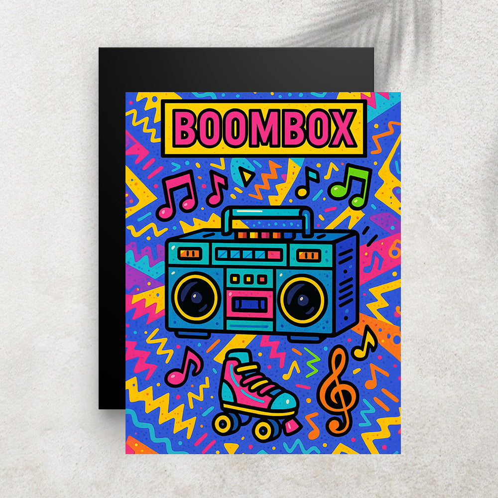 Boombox Vintage – Tableau Pop Art Style Années 90