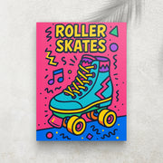 Roller Skates Vintage – Tableau Pop Art Style Années 90