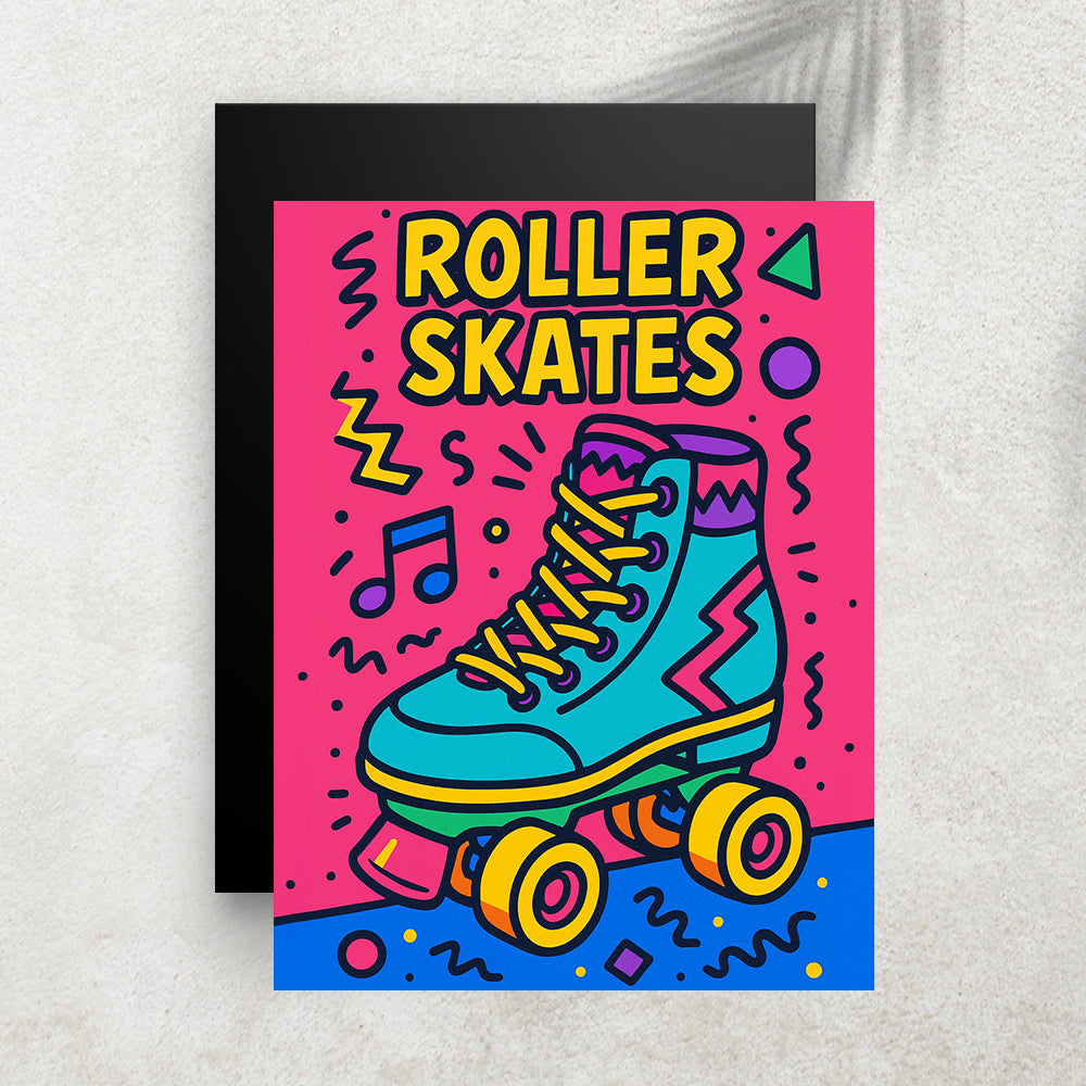 Roller Skates Vintage – Tableau Pop Art Style Années 90