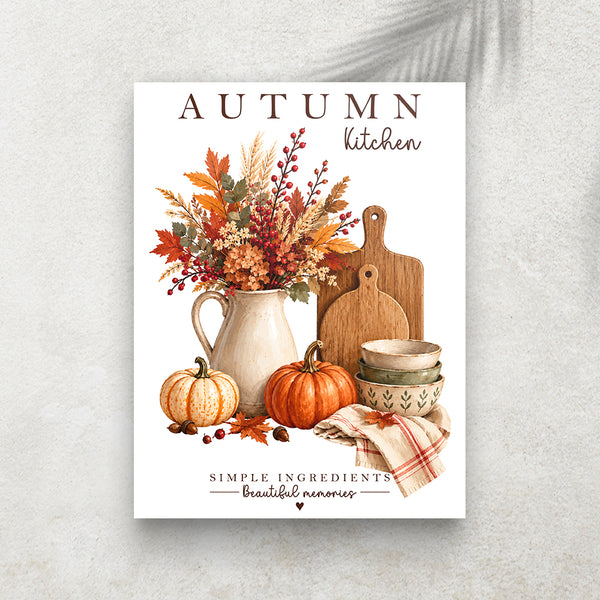 Autumn Kitchen – Affiche Cuisine d’Automne & Esprit Cottage