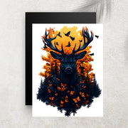 King Forest Butterflies – Affiche Cerf, Forêt d’Automne & Papillons