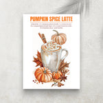 Pumpkin Spice Latte – Affiche Recette d’Automne & Cuisine