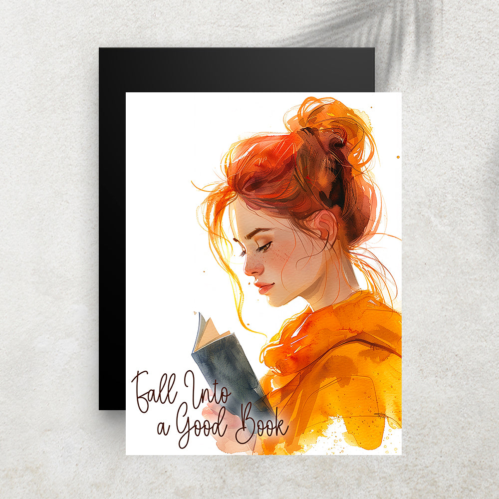 Fall Into a Good Book – Affiche Lecture & Automne