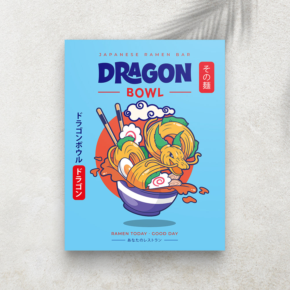 Dragon Bowl – Affiche Ramen Japonais & Humour
