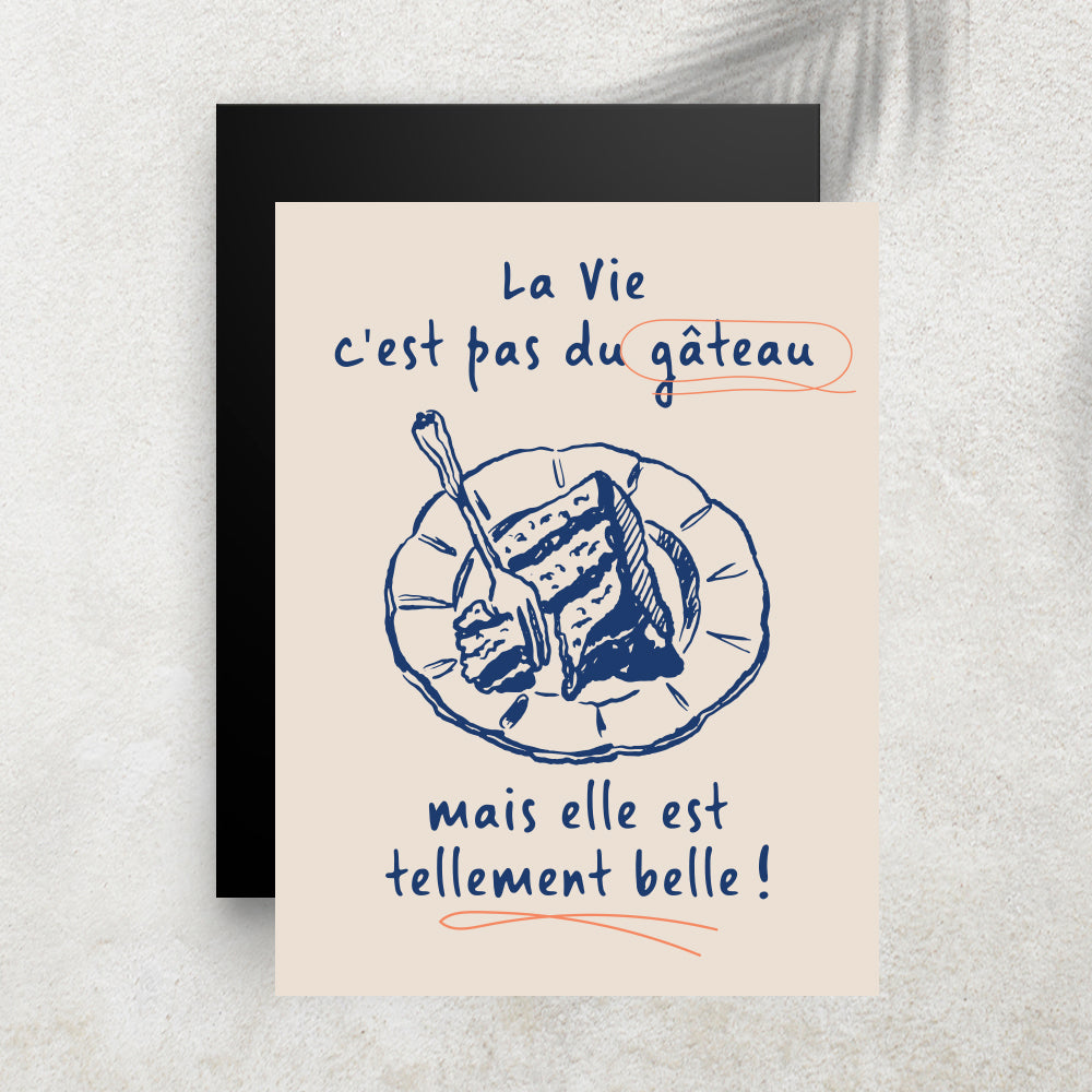 La Vie n’est pas du gâteau – Tableau Humour & Minimaliste