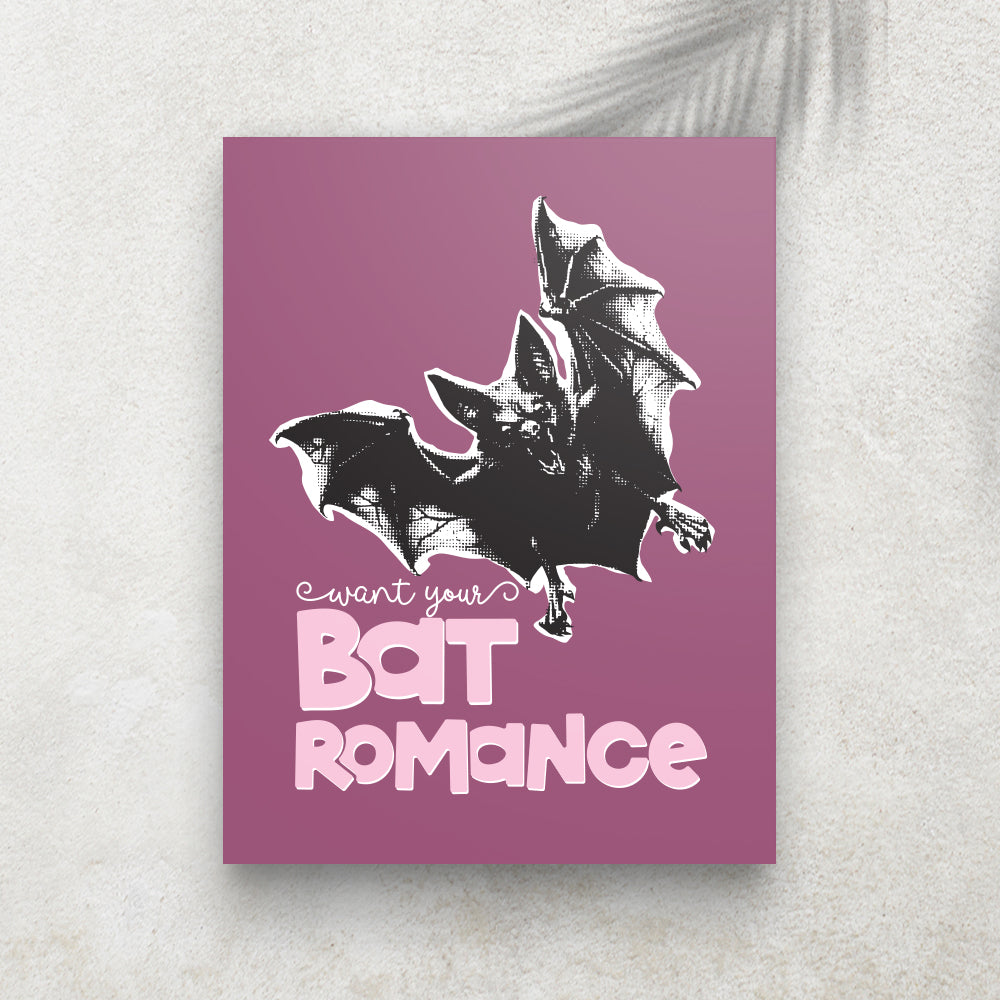 Bat Romance – Affiche Halloween Rétro & Romantique