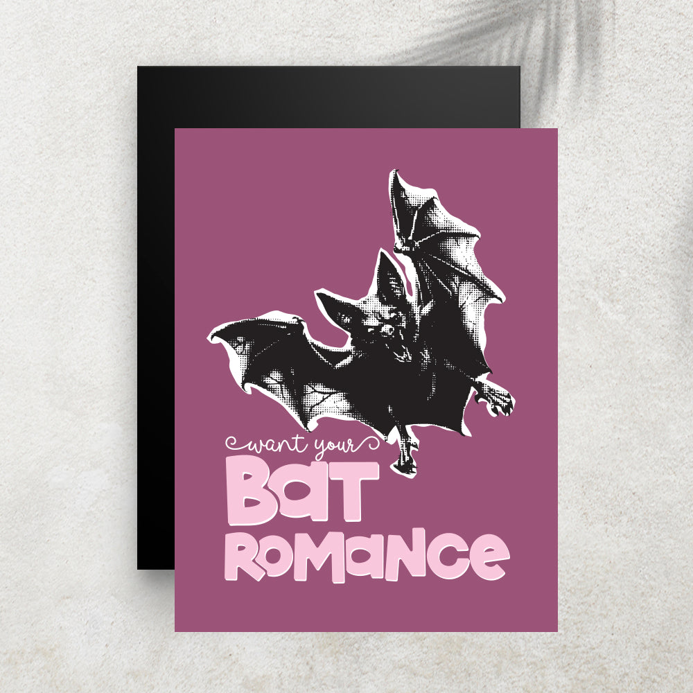 Bat Romance – Affiche Halloween Rétro & Romantique