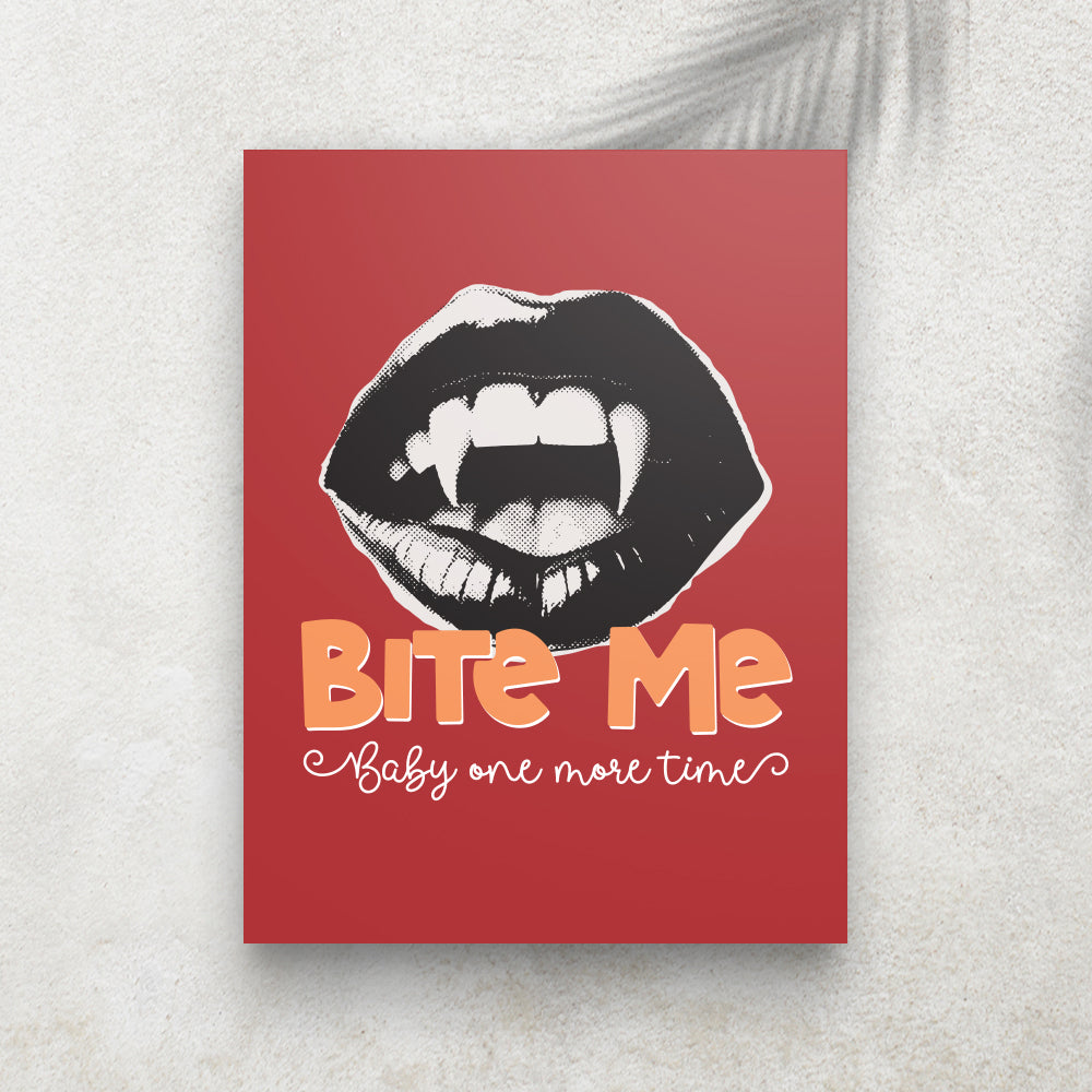 Bite Me – Affiche Halloween Vampire & Rétro