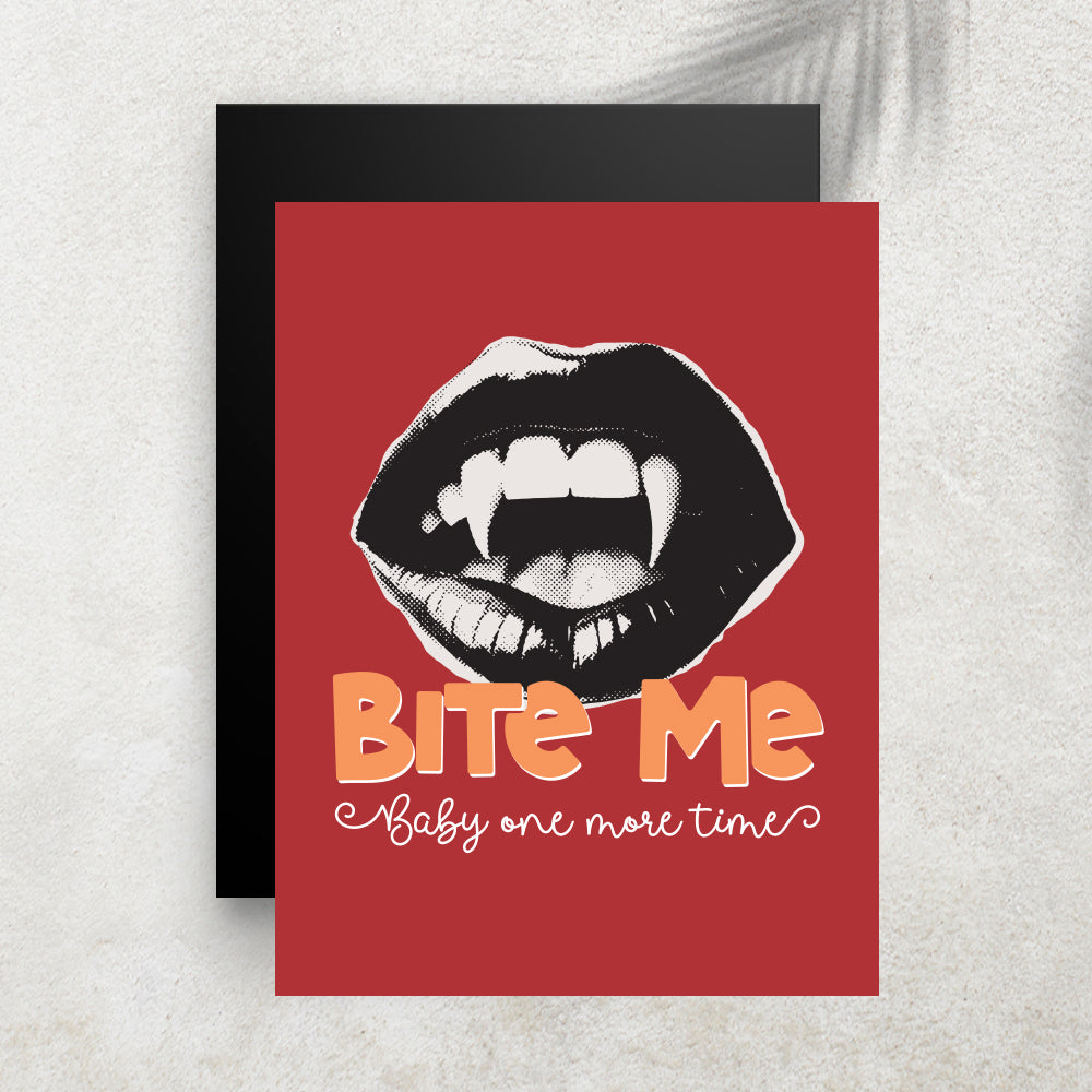 Bite Me – Affiche Halloween Vampire & Rétro