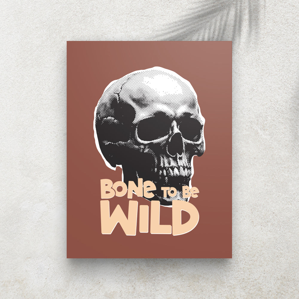 Bone to Be Wild – Affiche Halloween Crâne & Rétro