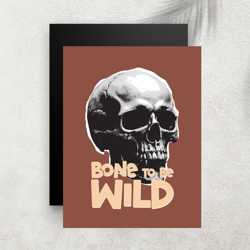 Bone to Be Wild – Affiche Halloween Crâne & Rétro