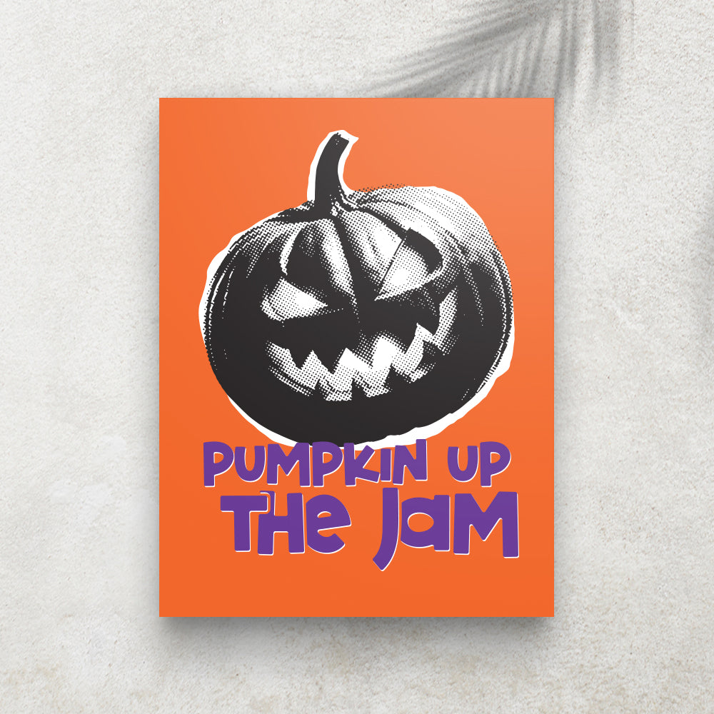 Pumpkin Up the Jam – Affiche Halloween Citrouille & Rétro