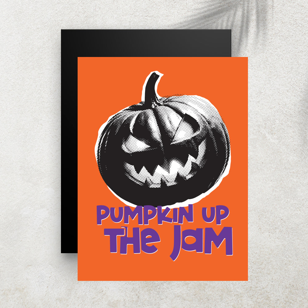Pumpkin Up the Jam – Affiche Halloween Citrouille & Rétro