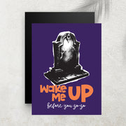 Wake Me Up – Affiche Halloween Tombe & Humour Rétro