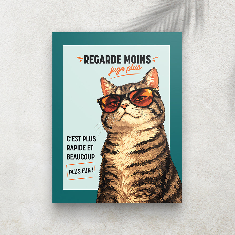 Chat Sarcastique – Tableau artistique humoristique