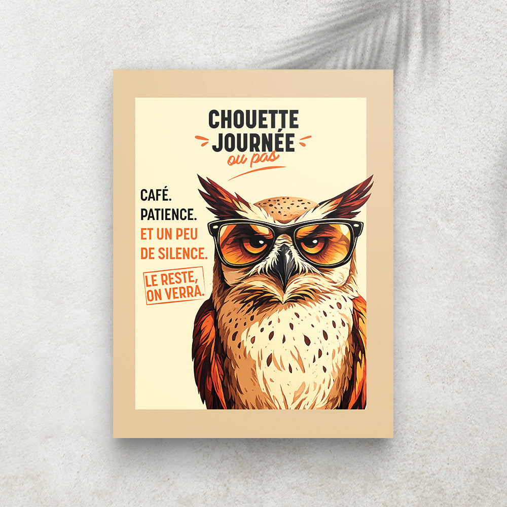 Chouette Lucide – Tableau artistique humoristique