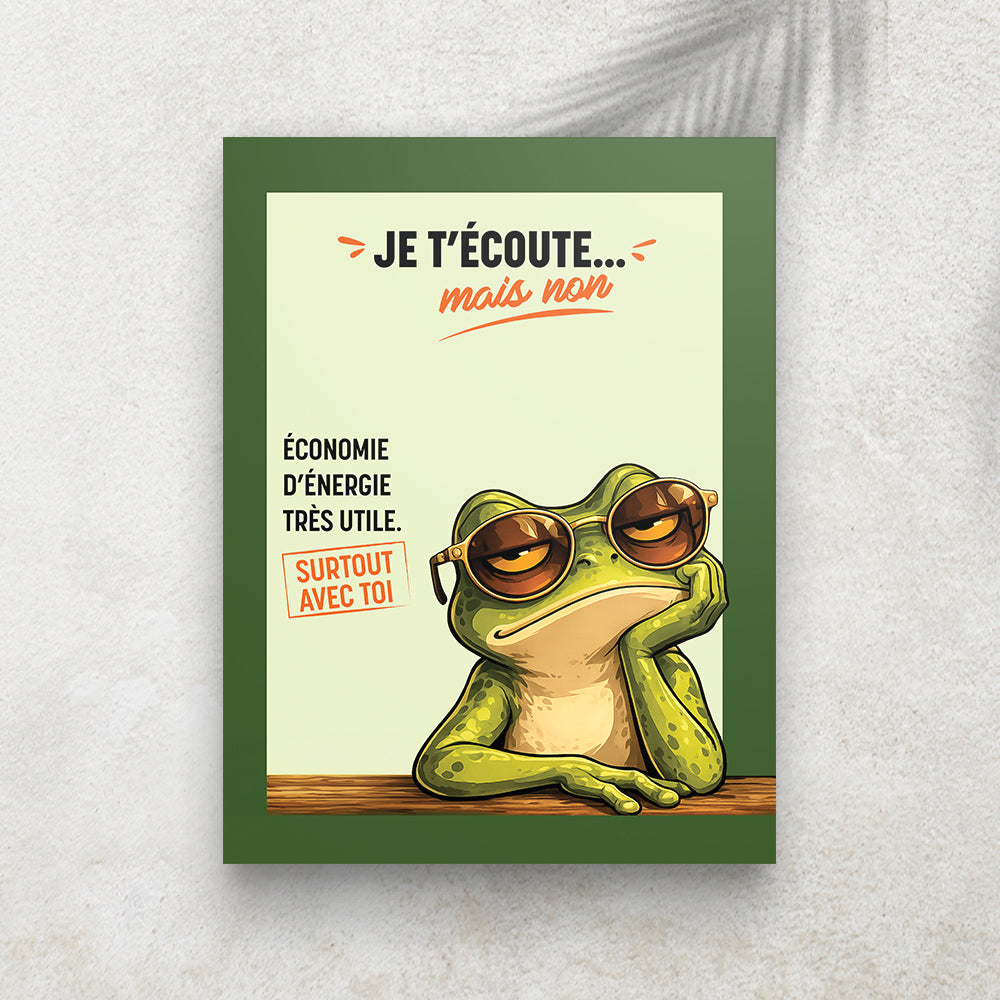 Grenouille Détachée – Tableau artistique humoristique