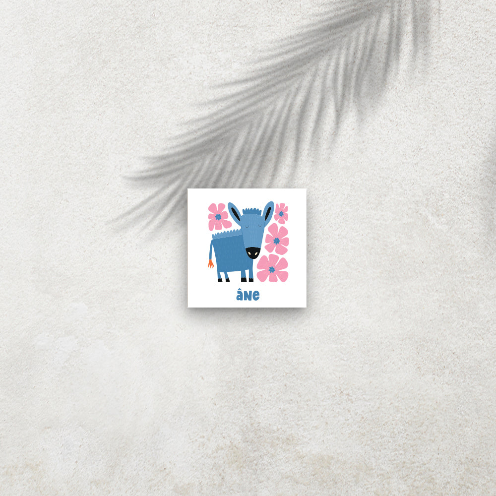 Âne – Affiche Animaux Minimaliste pour Enfant