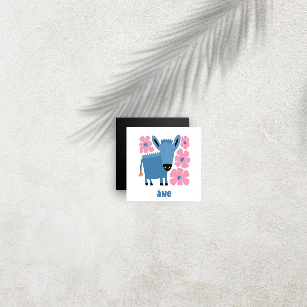 Âne – Affiche Animaux Minimaliste pour Enfant