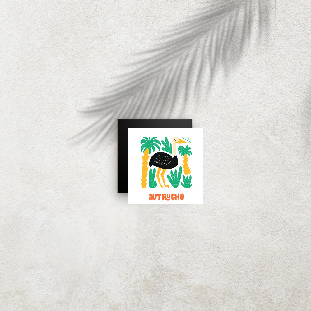 Autruche – Affiche Animaux Minimaliste pour Enfant