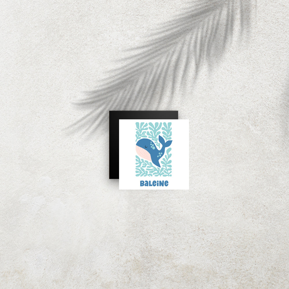 Baleine – Affiche Animaux Minimaliste pour Enfant