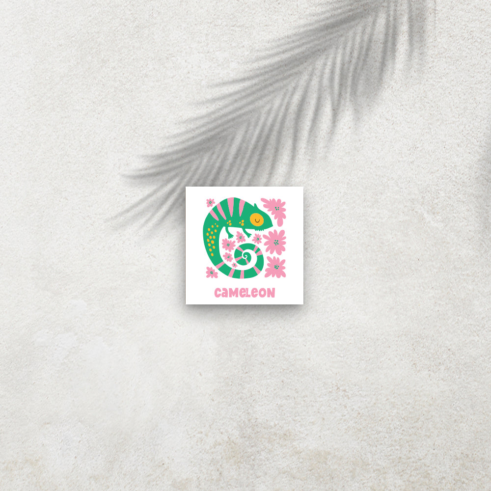 Caméléon – Affiche Animaux Minimaliste pour Enfant