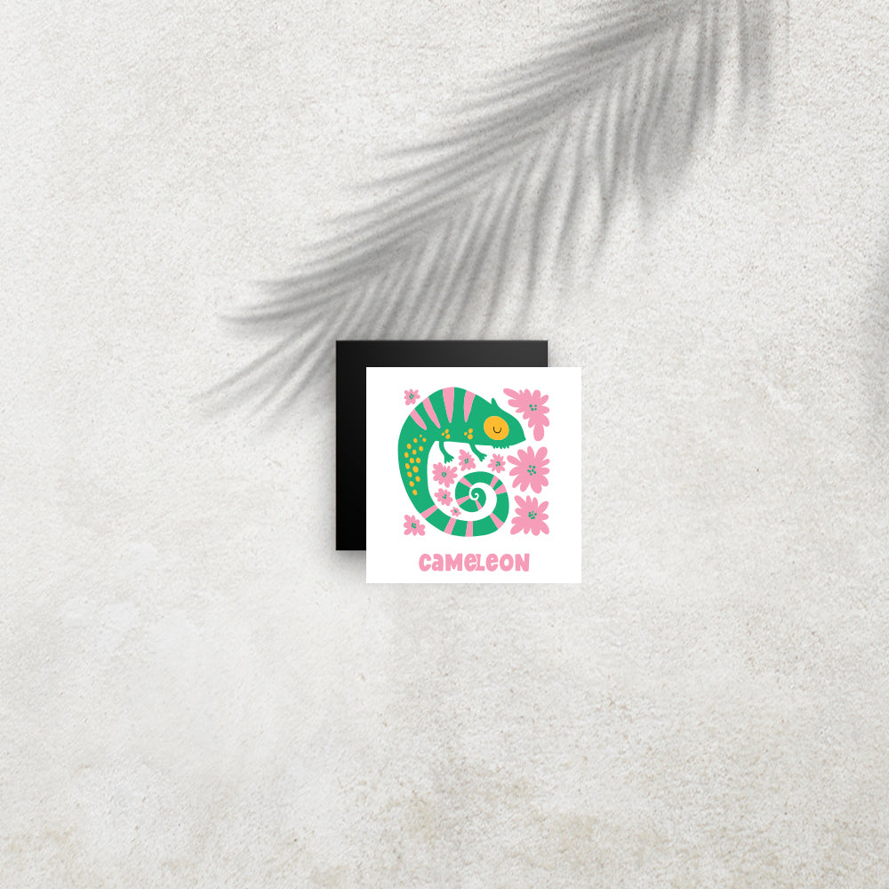 Caméléon – Affiche Animaux Minimaliste pour Enfant