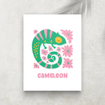 Caméléon – Affiche Animaux Minimaliste pour Enfant