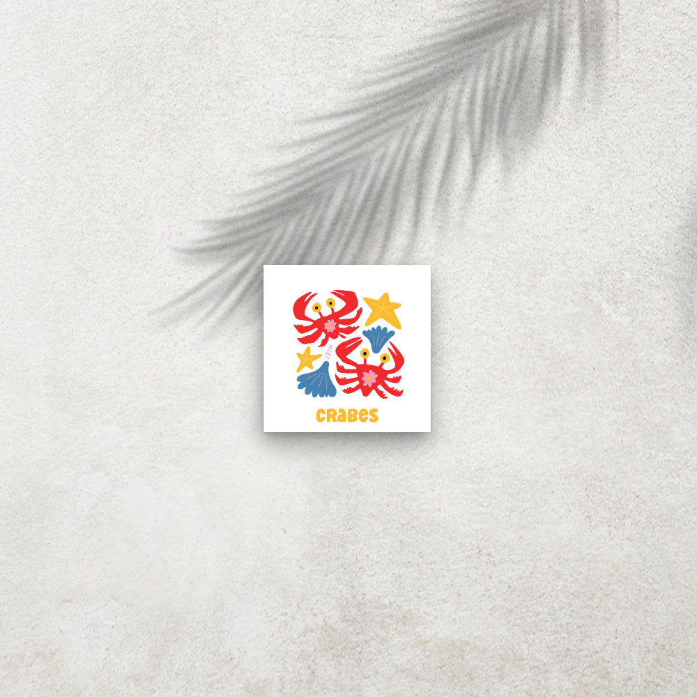 Crabes – Affiche Animaux Minimaliste pour Enfant