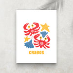 Crabes – Affiche Animaux Minimaliste pour Enfant