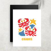 Crabes – Affiche Animaux Minimaliste pour Enfant
