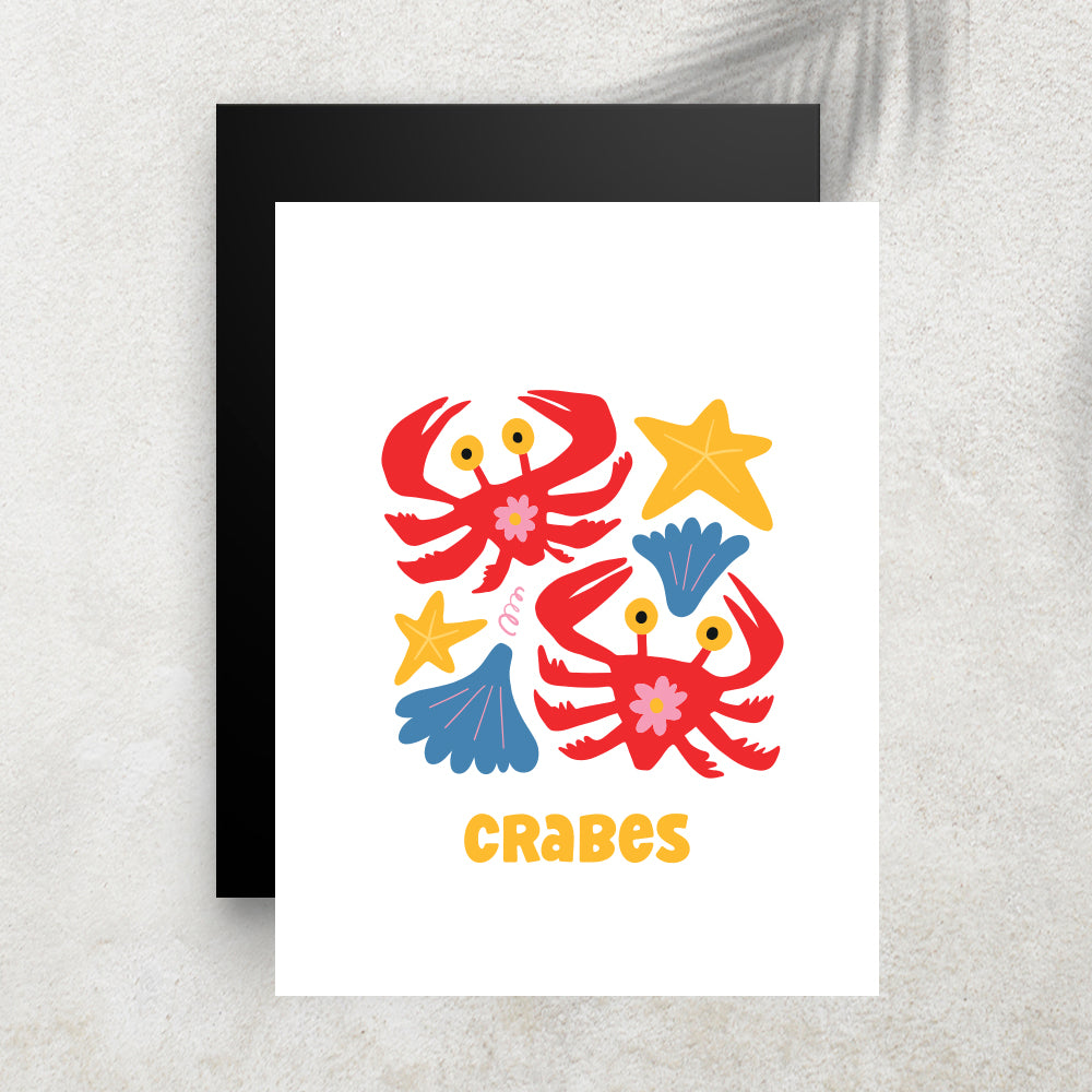 Crabes – Affiche Animaux Minimaliste pour Enfant