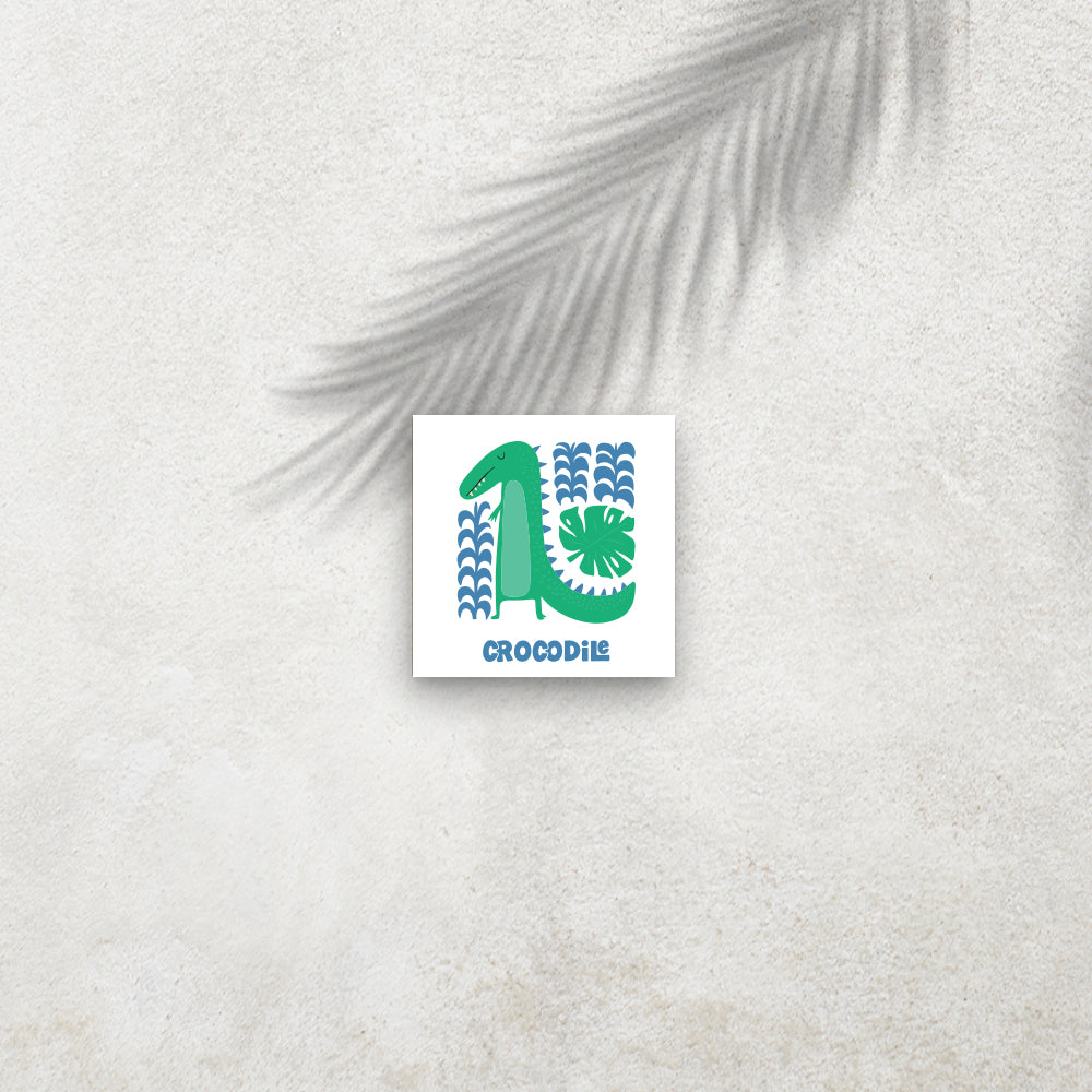 Crocodile – Affiche Animaux Minimaliste pour Enfant