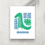 Crocodile – Affiche Animaux Minimaliste pour Enfant