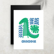 Crocodile – Affiche Animaux Minimaliste pour Enfant
