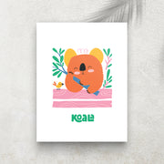 Koala – Affiche Animaux Minimaliste pour Enfant