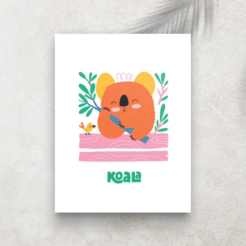 Koala – Affiche Animaux Minimaliste pour Enfant
