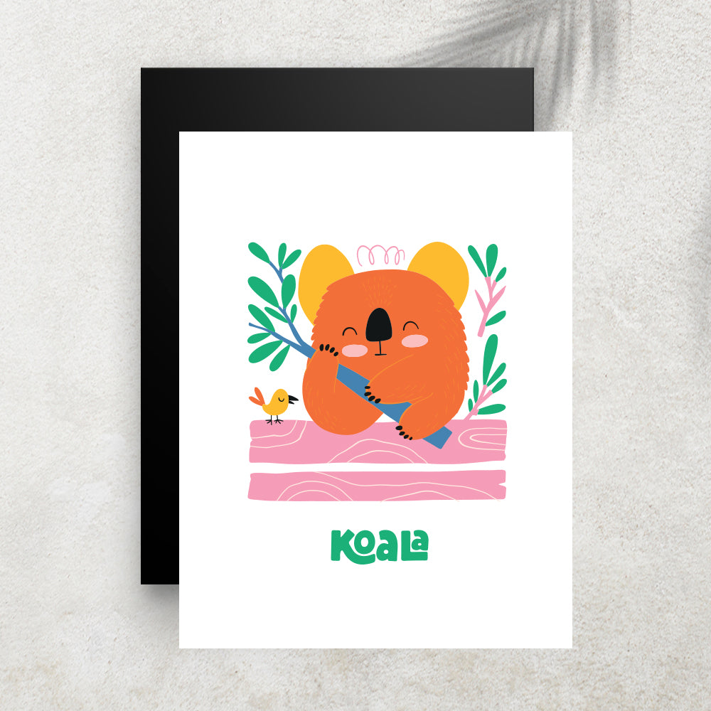 Koala – Affiche Animaux Minimaliste pour Enfant