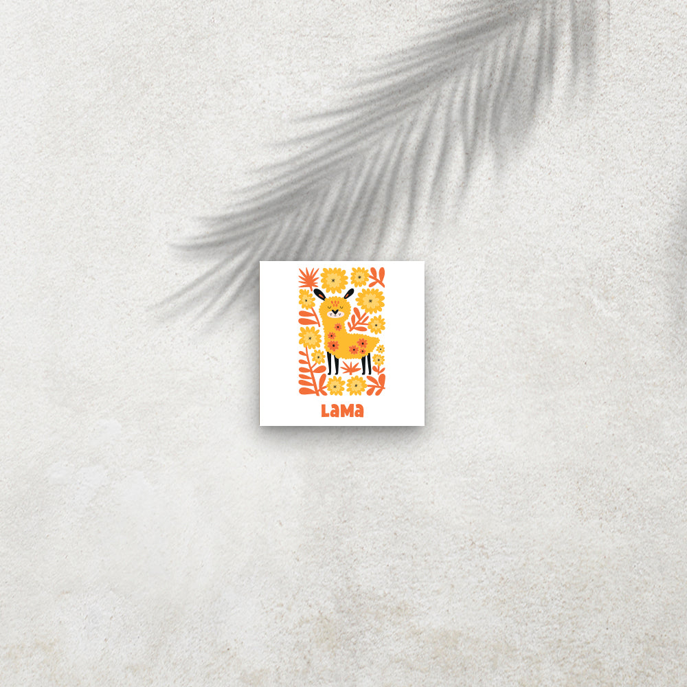 Lama – Affiche Animaux Minimaliste pour Enfant