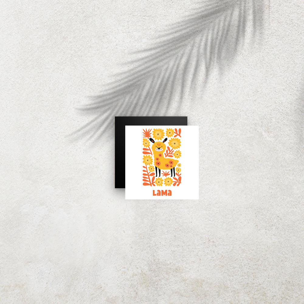 Lama – Affiche Animaux Minimaliste pour Enfant