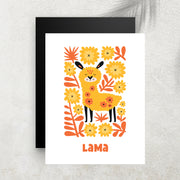 Lama – Affiche Animaux Minimaliste pour Enfant