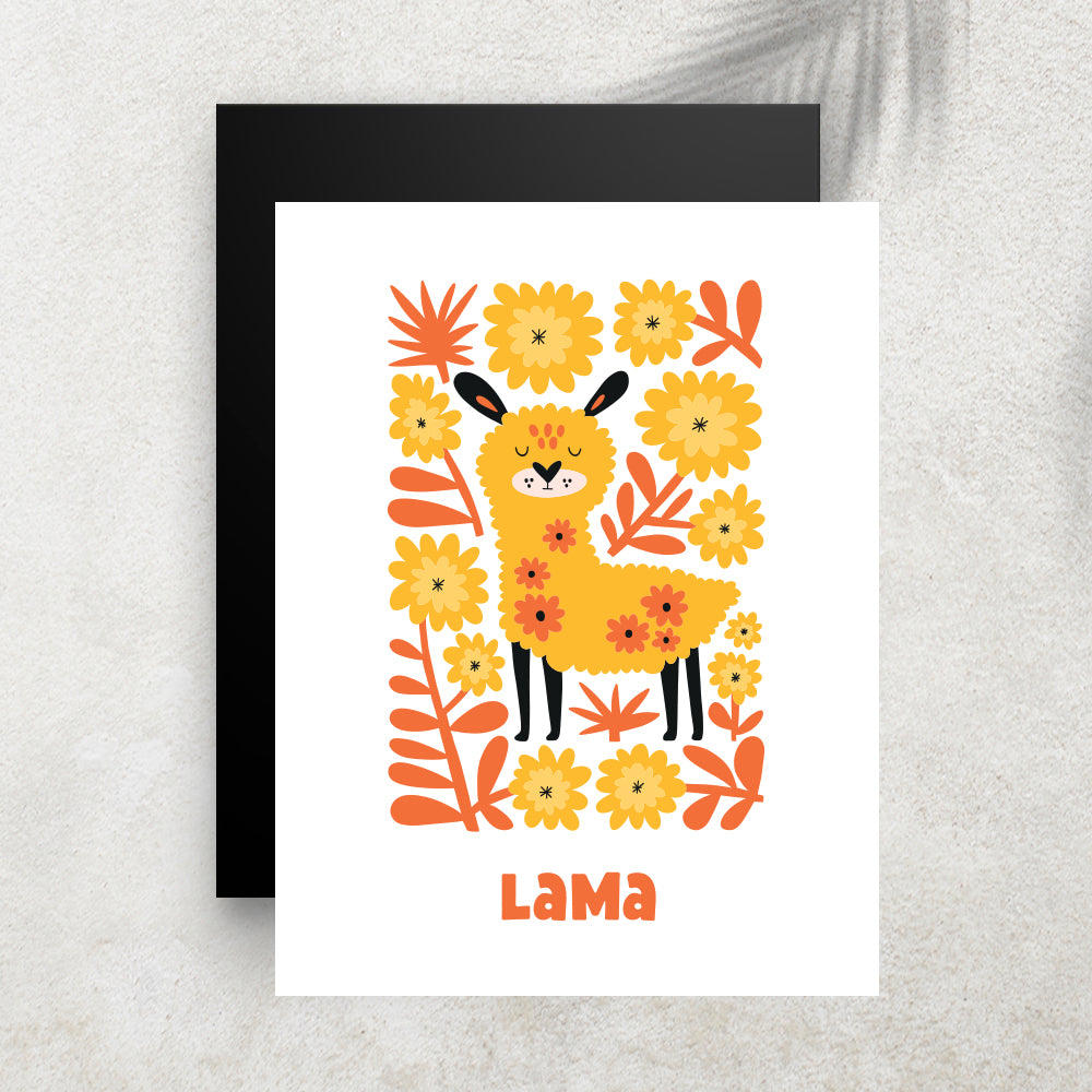 Lama – Affiche Animaux Minimaliste pour Enfant