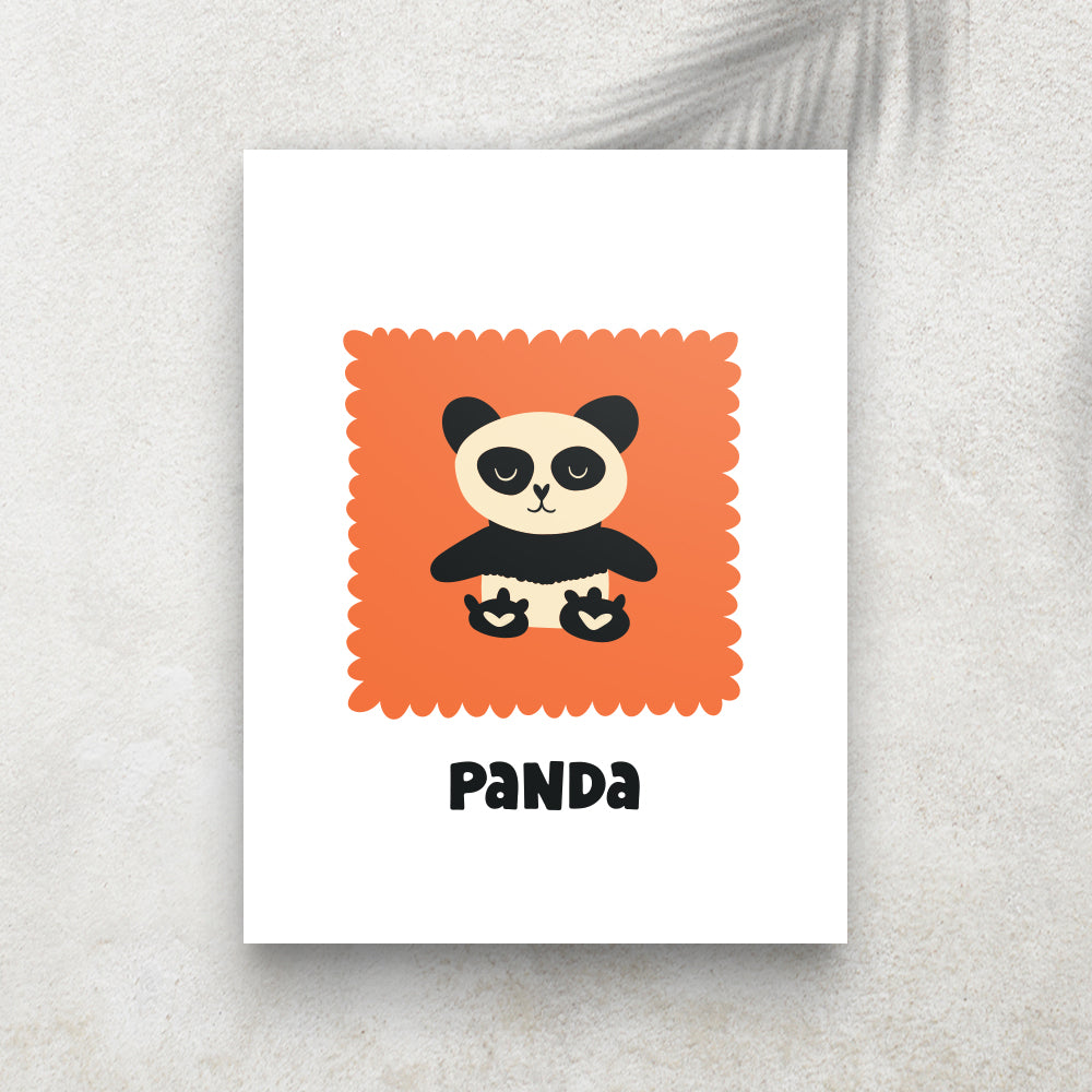 Panda – Affiche Animaux Minimaliste pour Enfant