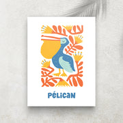 Pélican – Affiche Animaux Minimaliste pour Enfant