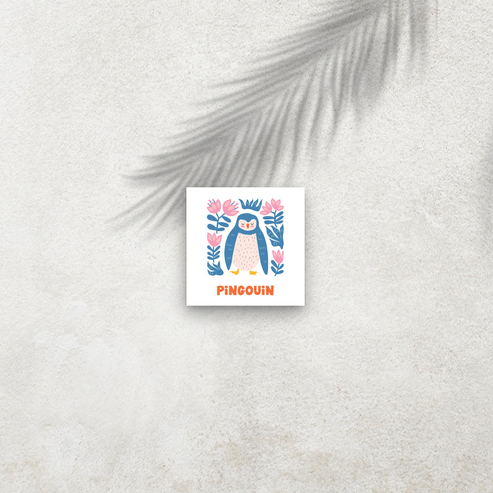 Pingouin – Affiche Animaux Minimaliste pour Enfant