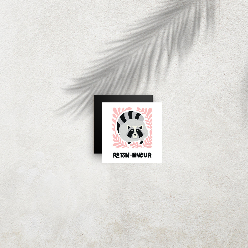 Raton-Laveur – Affiche Animaux Minimaliste pour Enfant
