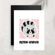 Raton-Laveur – Affiche Animaux Minimaliste pour Enfant